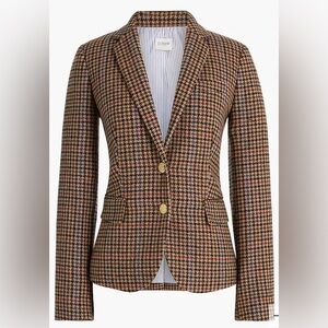 J Crew Factory Schoolboy Wool-Blend Blazer in Houndstooth
